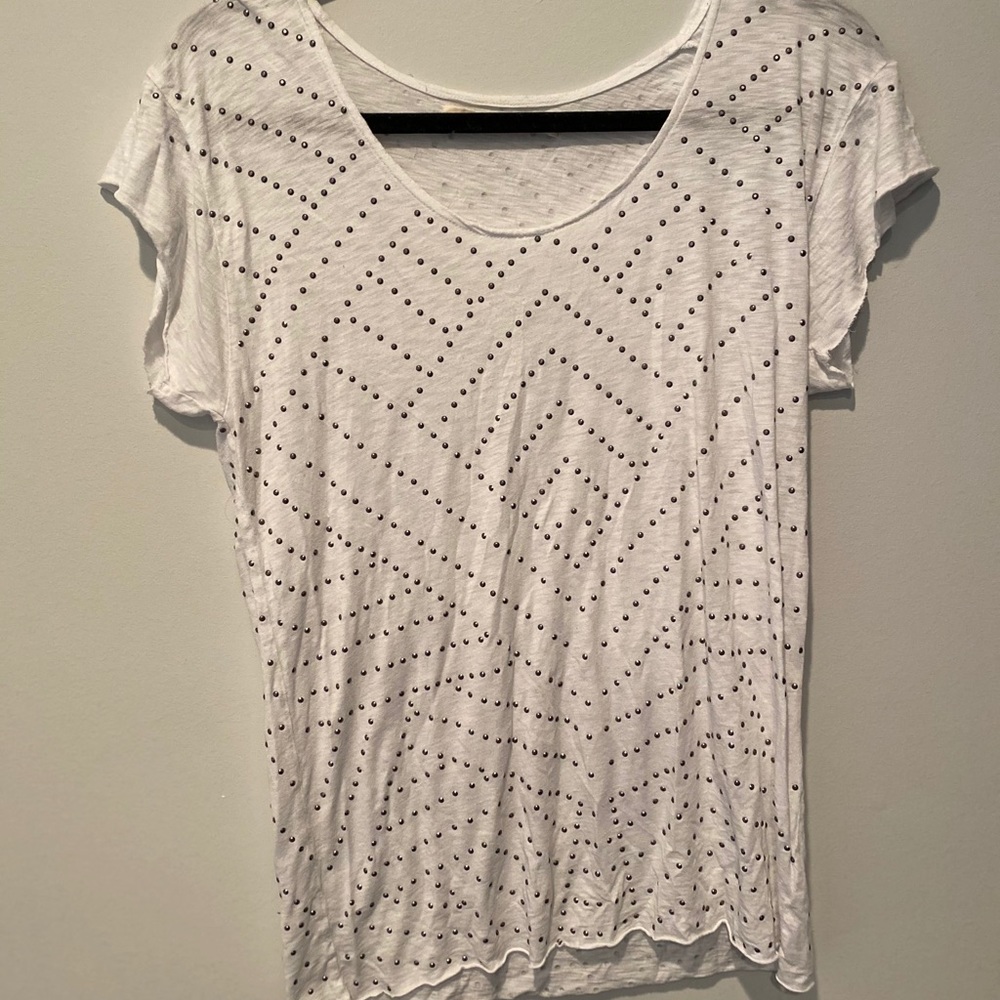 Graham & Spencer white T shirt with rhinestones